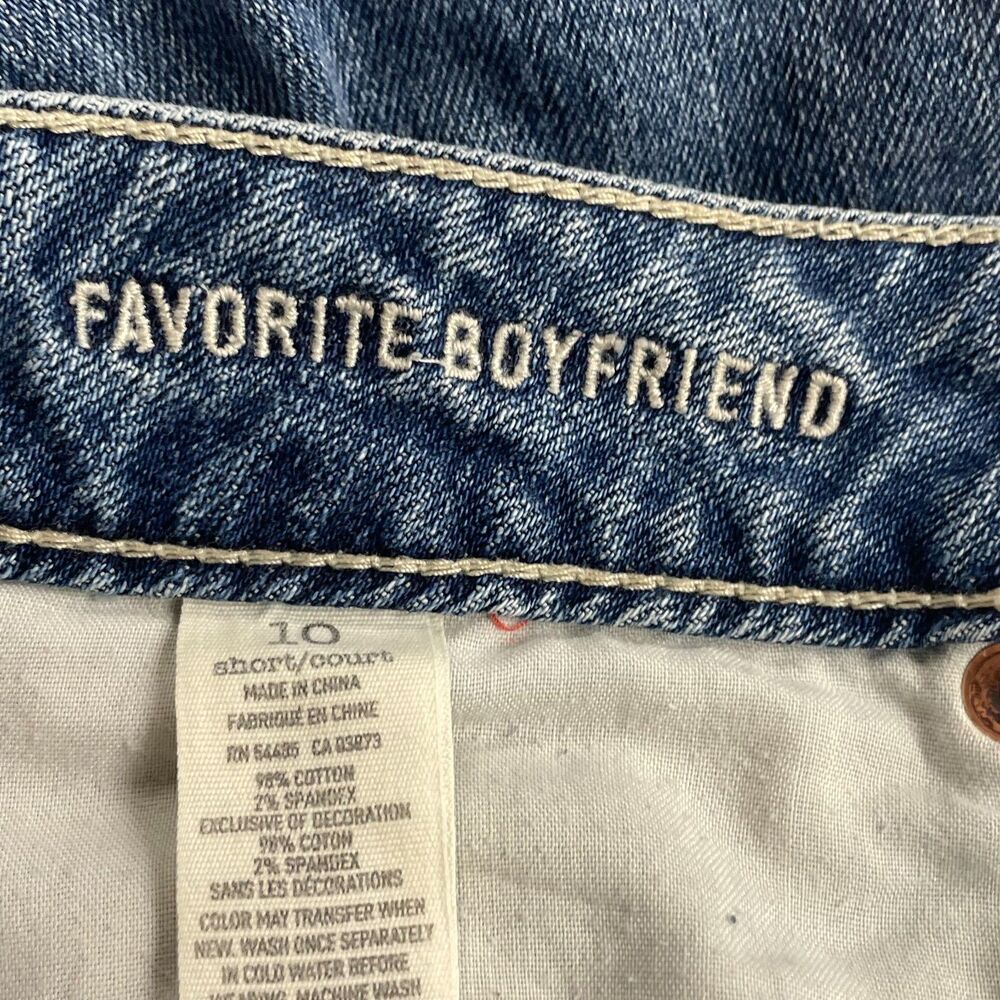 AE Favorite Boyfriend Jeans Distressed Medium Wash Stretch Size 10 Short - Picture 6 of 9